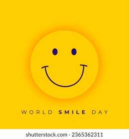 world smile day celebration background with cartoon smiley face vector