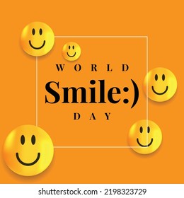 World smile day celebration illustration template design