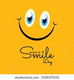 World smile day celebration illustration template design