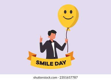 World smile day concept. Colored flat vector illustration isolated. 