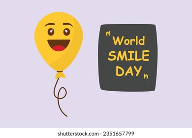 El concepto del día de la sonrisa en el mundo. Ilustración vectorial plana de color aislada. 