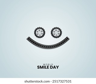 World Smile Day creative concept. Smile face, Laughter day design for social media banner.