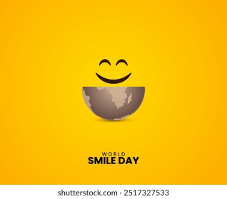 World Smile Day creative concept. Smile face, Laughter day design for social media banner.