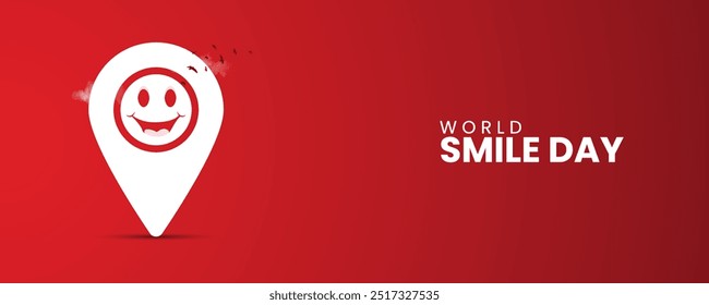 World Smile Day creative concept. Smile face, Laughter day design for social media banner.