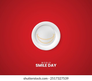 World Smile Day creative concept. Smile face, Laughter day design for social media banner.