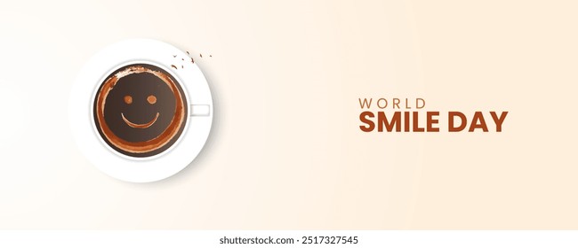 World Smile Day creative concept. Smile face, Laughter day design for social media banner.