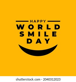 World smile day design template vector illustration greeting design Isolated on yellow background