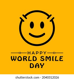 World smile day design template vector illustration greeting design Isolated on yellow background