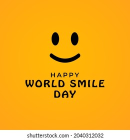 World smile day design template vector illustration greeting design Isolated on yellow background