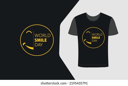 World Smile Day Emoji t-shirts design for upcoming World smile day celebration.