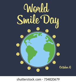 World Smile Day. Flat vector stock illustration
