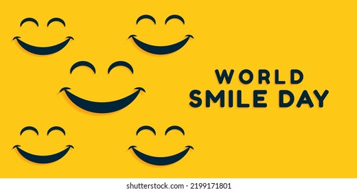 world smile day horizontal banner illustration