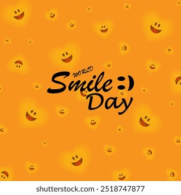 World smile day, World laughter day, happy smile day vector design, banner, poster, suitable for greeting card. World emoji day, Social media template. International happiness. vector illustration