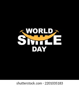 World Smile Day Lettering Logo Design, Fun and Cheerful Typography, Happy Faces Emblem for Positive Vibes, Social Awareness Campaigns, Charity Events, and Mental Health Support Branding