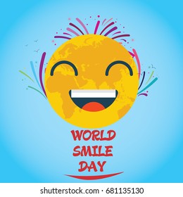 World Smile Day, October. Smiley face logo illustration vector.
