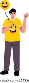 World Smile Day People Character. Vector Cartoon Illustration