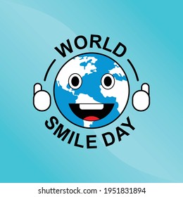 World Smile Day Slogan With Smiling World Logo Illustration 