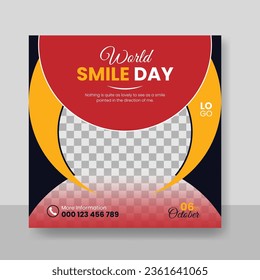 World Smile Day Social Media Stories design Templates Background Illustration