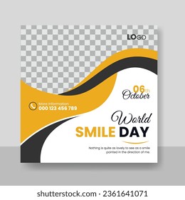 World Smile Day Social Media Stories design Templates Background Illustration