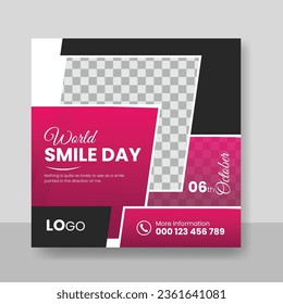 World Smile Day Social Media Stories design Templates Background Illustration