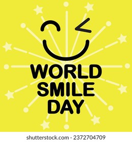 World smile day template yellow color vector art