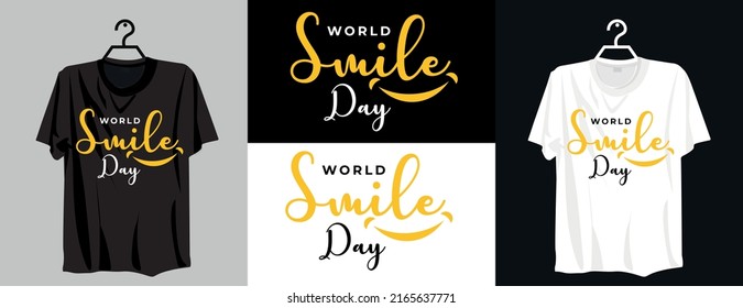 World smile day t-shirt design with editable vector