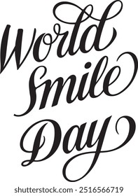 world smile day typography,silhouette vector art illustration