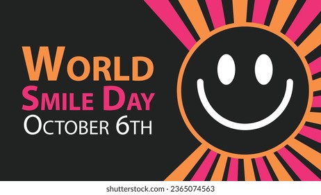 Diseño de banner vectorial del Día Mundial de la Sonrisa. Feliz Día Mundial de la Sonrisa, moderna ilustración de afiches gráficos mínimos.