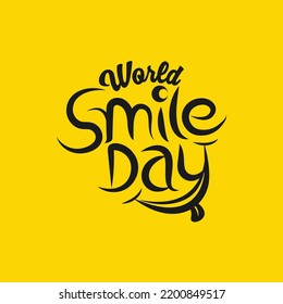Diseño de la tarjeta de saludo de la plantilla de vectores de la iluminación del Día Mundial de la Sonrisa