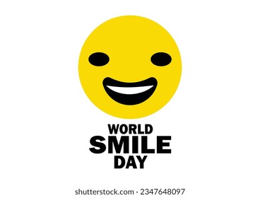 Ilustración del Vector del Día Mundial de la Sonrisa. Adecuado para tarjeta de saludo, afiche y banner