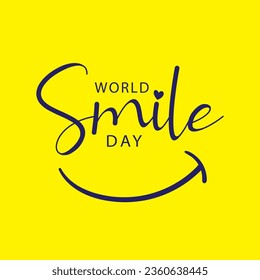 ilustración vectorial del día de la sonrisa mundial. adecuado para tarjeta, pancarta o afiche