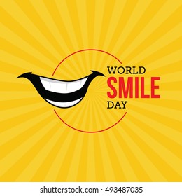 World Smile Day Vector Illustration. Suitable for greeting card, poster and banner.