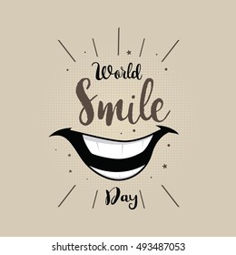 World Smile Day Vector Illustration. Suitable for greeting card, poster and banner.