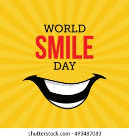 World Smile Day Vector Illustration. Suitable for greeting card, poster and banner.