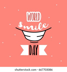 World Smile Day Vector Illustration. Suitable for poster, banner, campaign, and greeting card
