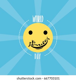 World Smile Day Vector Illustration. Suitable for poster, banner, campaign, and greeting card
