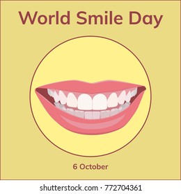 World Smile Day Vector Illustration. Suitable for greeting card, poster and banner.