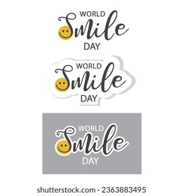 World Smile Day, vector, sticker, icon.