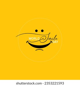 World Smile Day Vector Template Design Illustration. Smile Day greeting card lettering design with a smile sign
