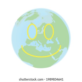Icono de la sonrisa del mundo. ilustración vectorial