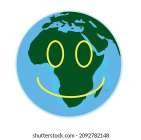 Icono de la sonrisa del mundo. ilustración vectorial