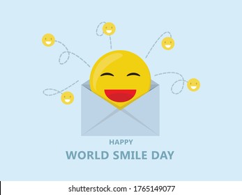 World smiley day concept background. Flat illustration of world smiley day vector concept background for web design