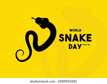 World Snake Day. July 16. Yellow background. Eps 10.