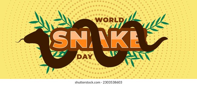 World Snake Day on 16 July Banner Background. Horizontal Banner Template Design. Vector Illustration