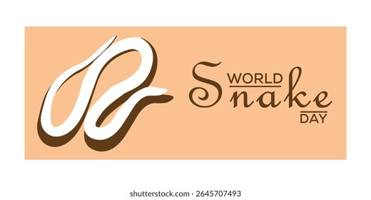 World Snake Day Vetor - Ilustração criativa de répteis promovendo a consciência da vida selvagem, conservação e biodiversidade. Ideal para educação, cartazes, temas da natureza e projetos ambientais.