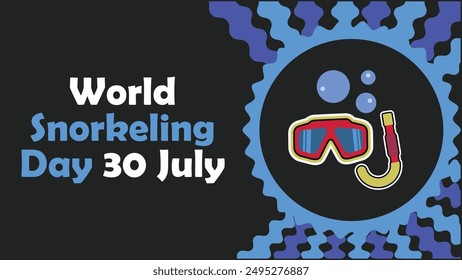 World Snorkeling Day vector banner design. Happy World Snorkeling Day modern minimal graphic poster illustration.