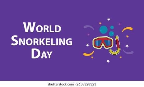 Dia Mundial do Snorkeling ilustração de design de banner web vetor