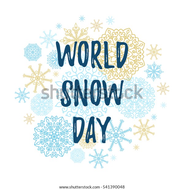 World Snow Day Greeting Card Vector Stock Vector (Royalty Free) 541390048