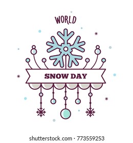 World snow day. Vector illustration.