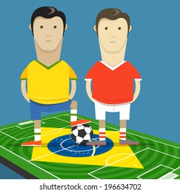 World soccer championship in Brazil illustration. Let the match begin